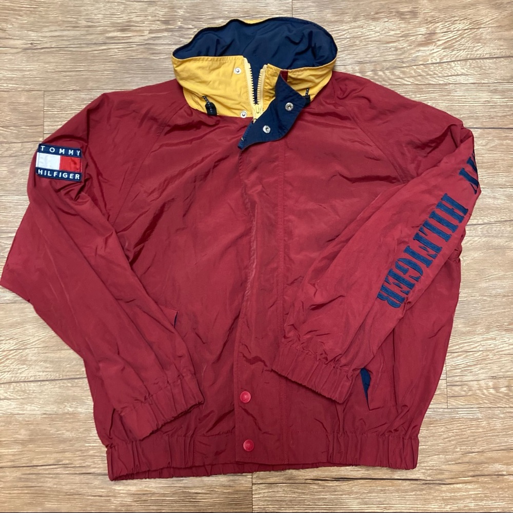 Vintage Tommy Hilfiger Rain Jacket Retractable Hood
